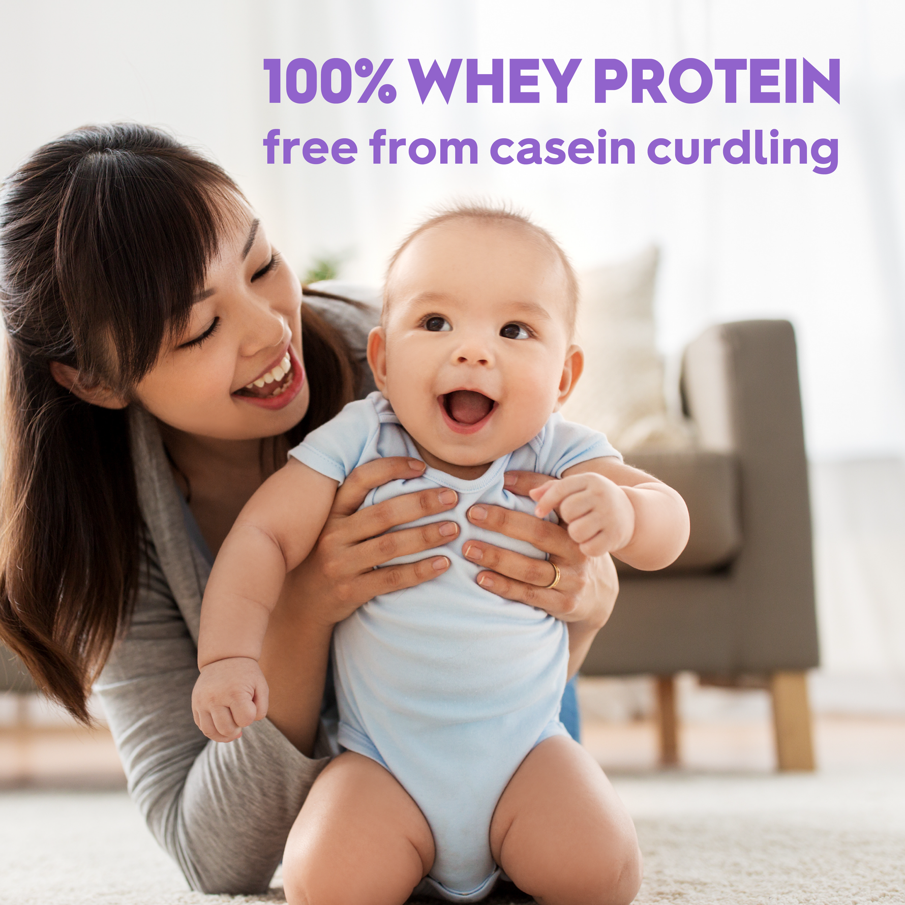 100% whey protein free from casein curdling