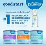 Good start is in partnership with Dr. Browns. The #1 pediatrician recommended baby bottle in the US per IQVIA Health ProVoice Survey 2023