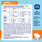 The back of a Gentle Pro label that shows nutrition and ingredient information