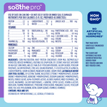 The back of a Soothe Pro label that shows nutrition and ingredient information