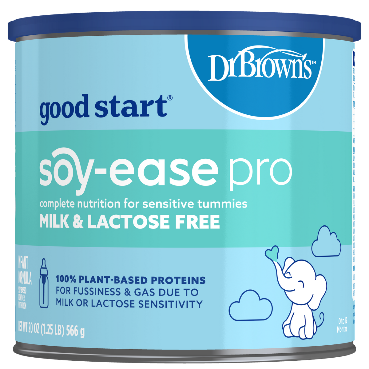 The front label of a Good Start Soy-Ease pro product is shown